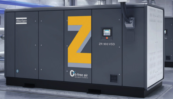 صفر خطر آلودگی ZR300-750& ZR400-900VSD کمپرسور هوا پیچ بدون روغن اطلس کوپکو