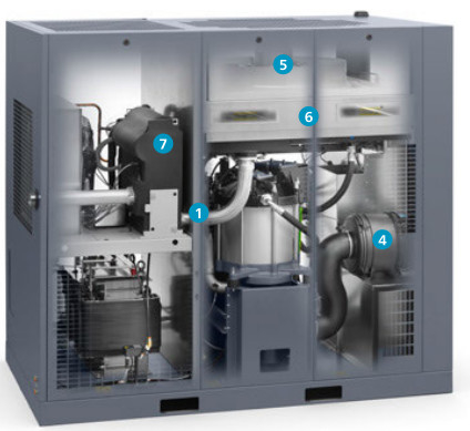 کمپرسور هوا با پیچ آتلس GA75VSD+ FF 75kw